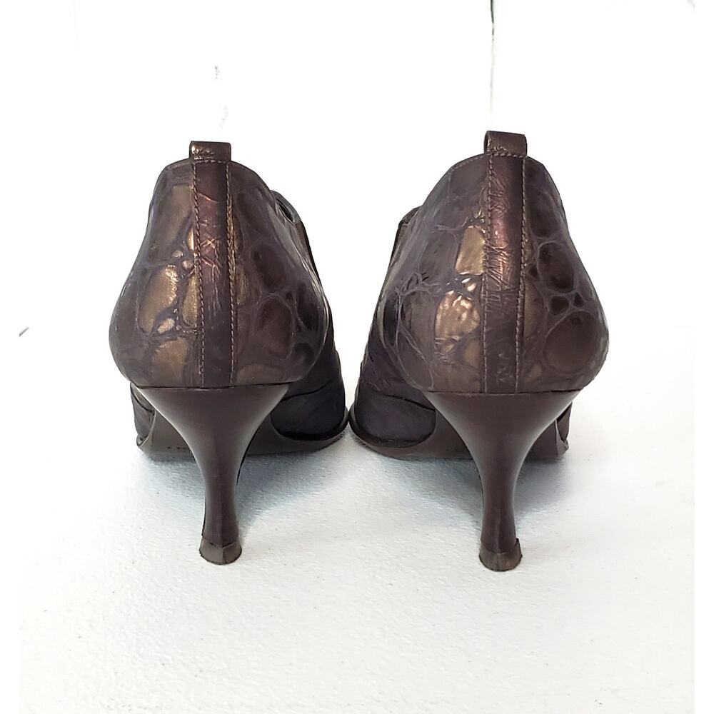 Donald J Pliner Lexi Crocodile Embossed Leather Zip Booties - Picture 8 of 10